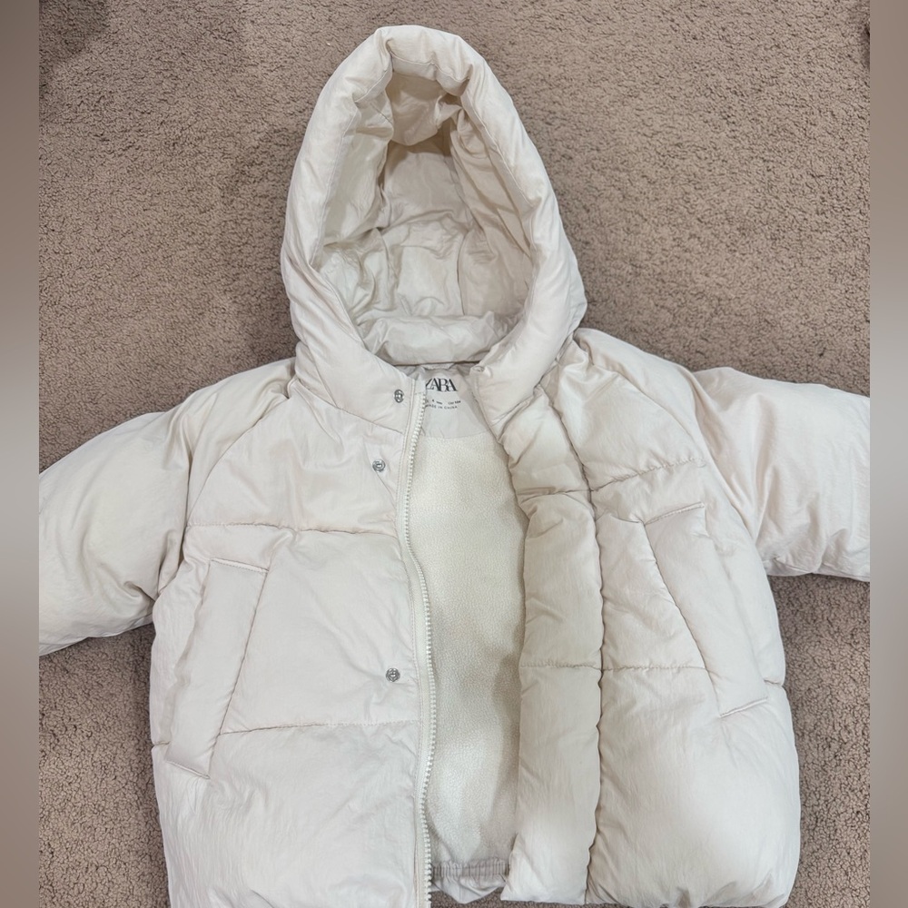 Zara Kids Cream Puffer Jacket